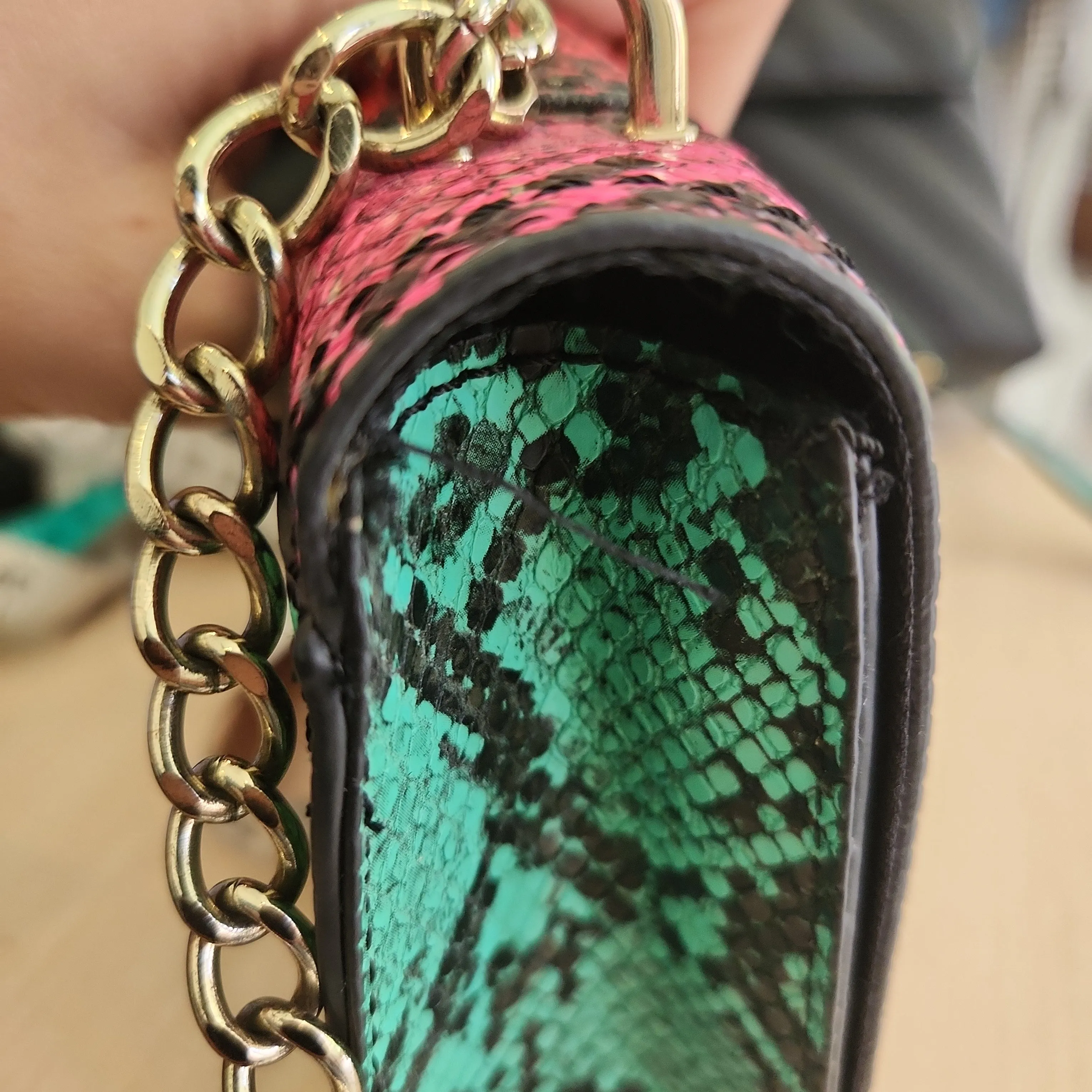 Pre-Loved ALDO Shoulder Bag in Multicoloured Snakeskin Print