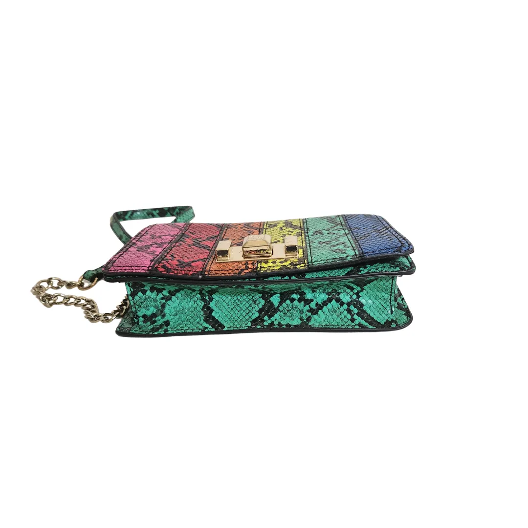 Pre-Loved ALDO Shoulder Bag in Multicoloured Snakeskin Print