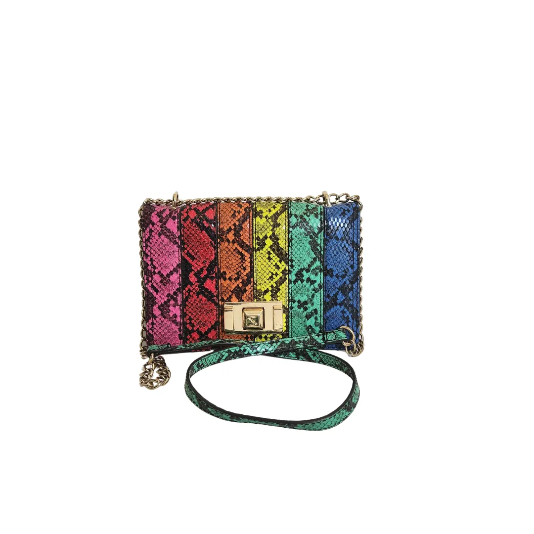 Pre-Loved ALDO Shoulder Bag in Multicoloured Snakeskin Print