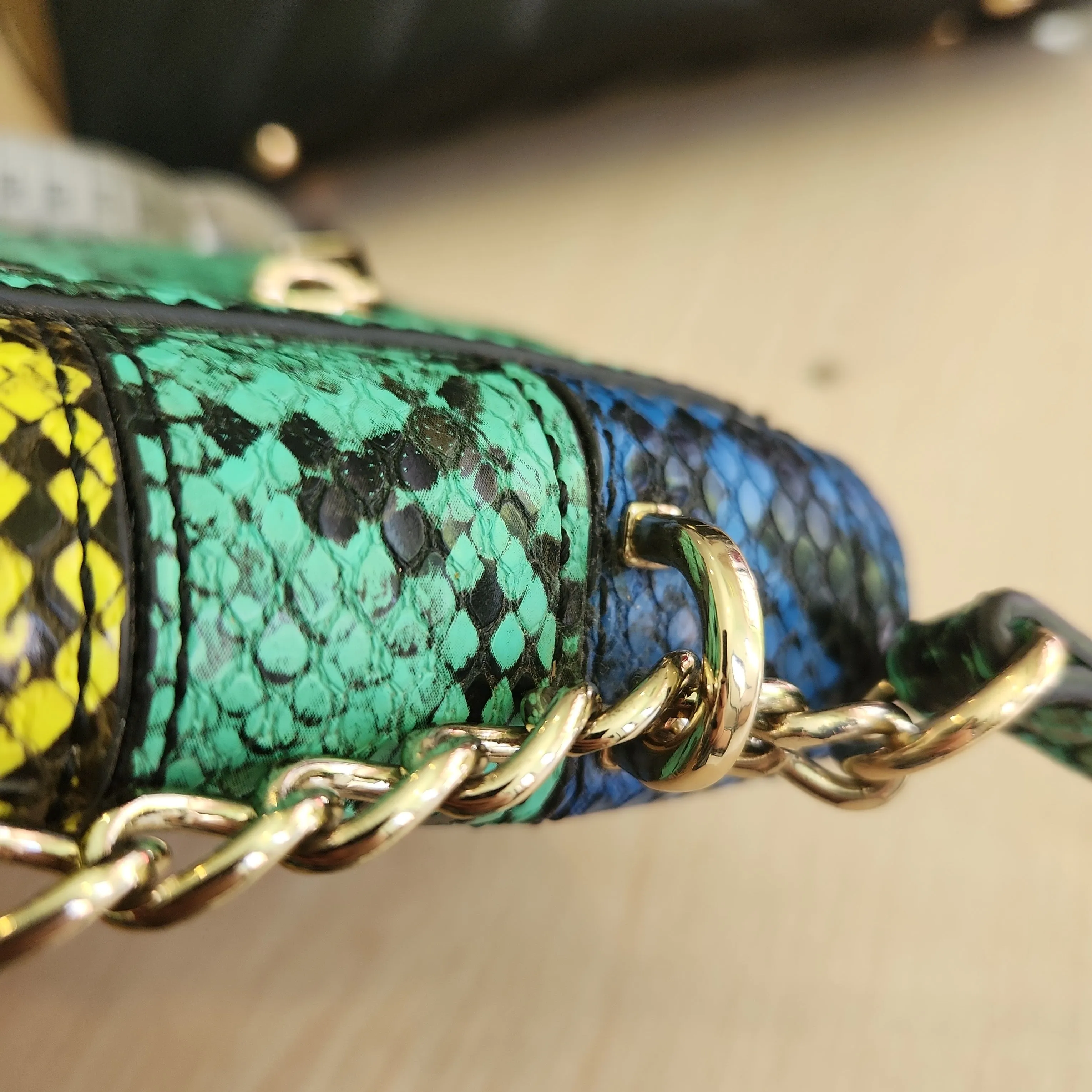 Pre-Loved ALDO Shoulder Bag in Multicoloured Snakeskin Print