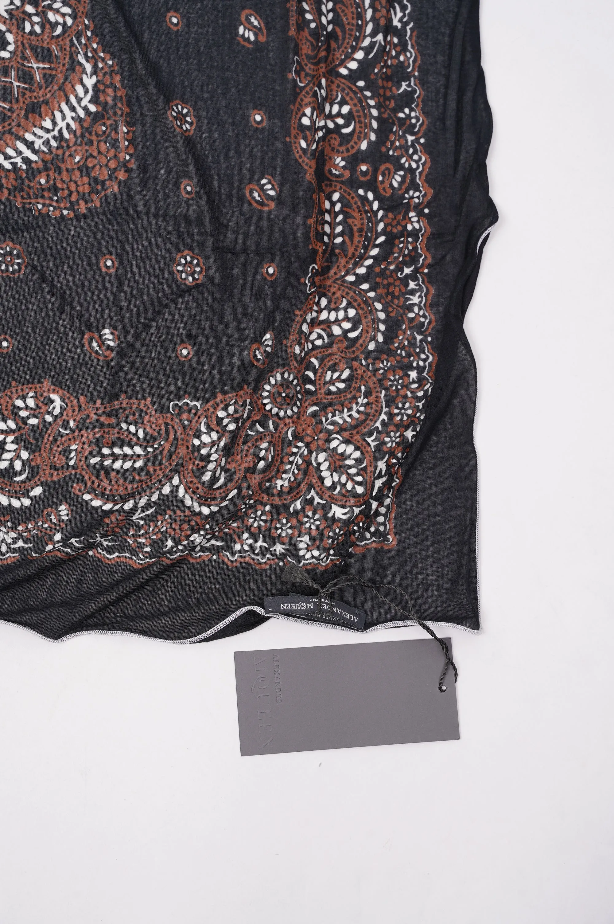 Alexander McQueen Paisley Skull Scarf Black Modal