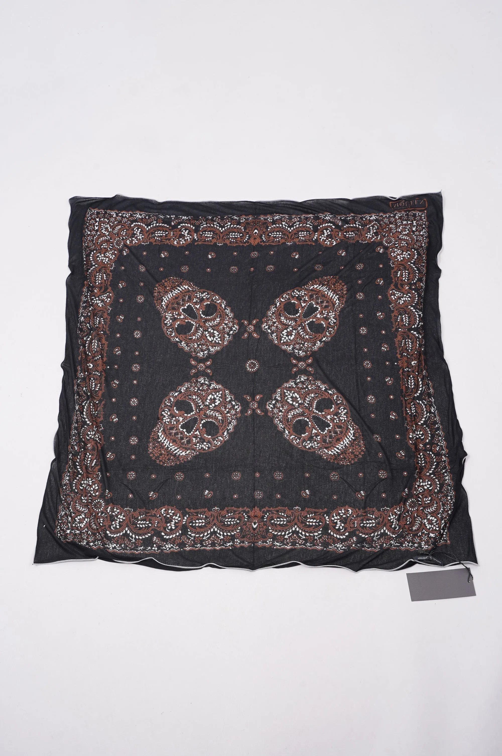 Alexander McQueen Paisley Skull Scarf Black Modal