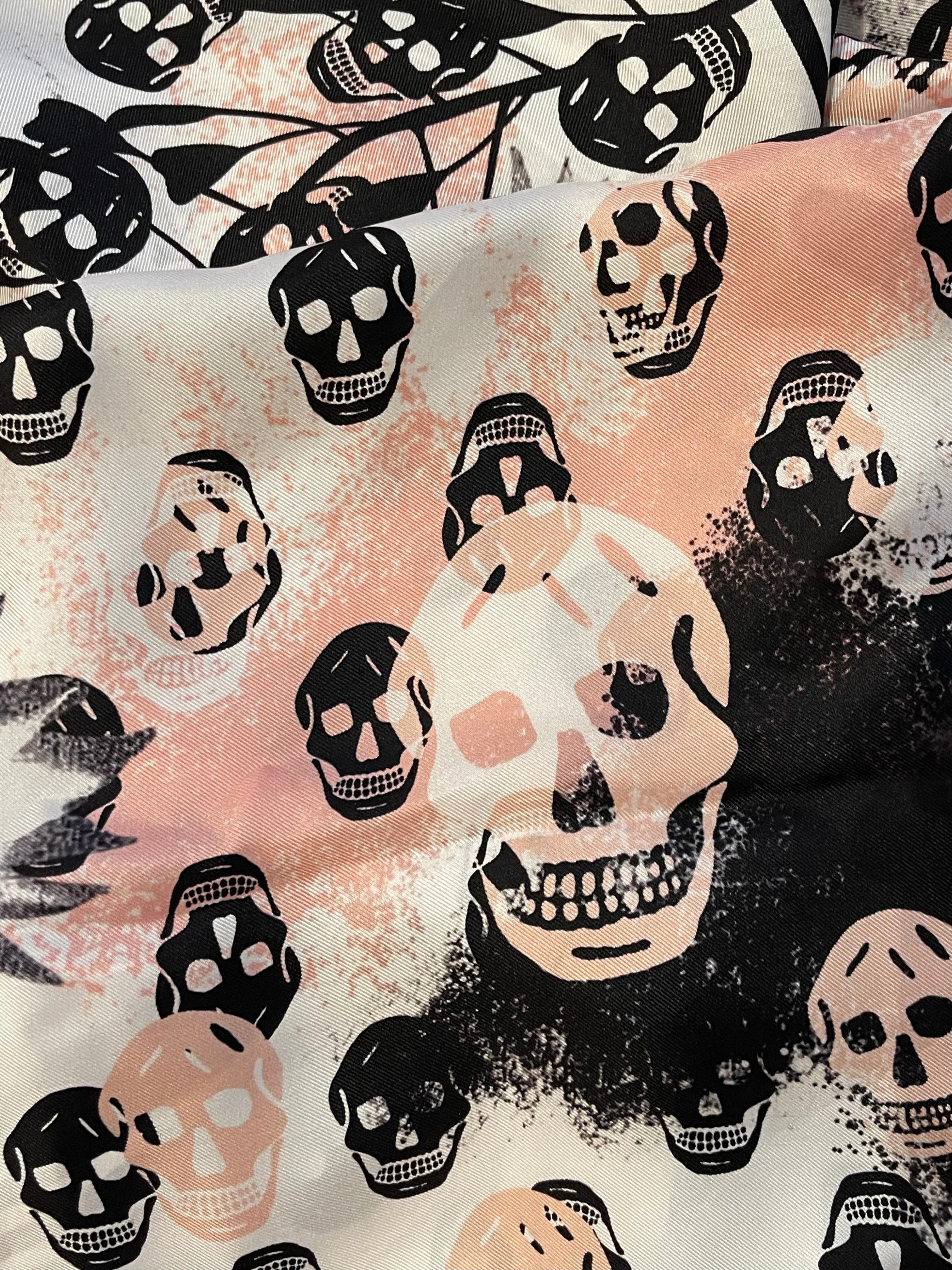 Alexander McQueen Pale Pink Skull Print Scarf