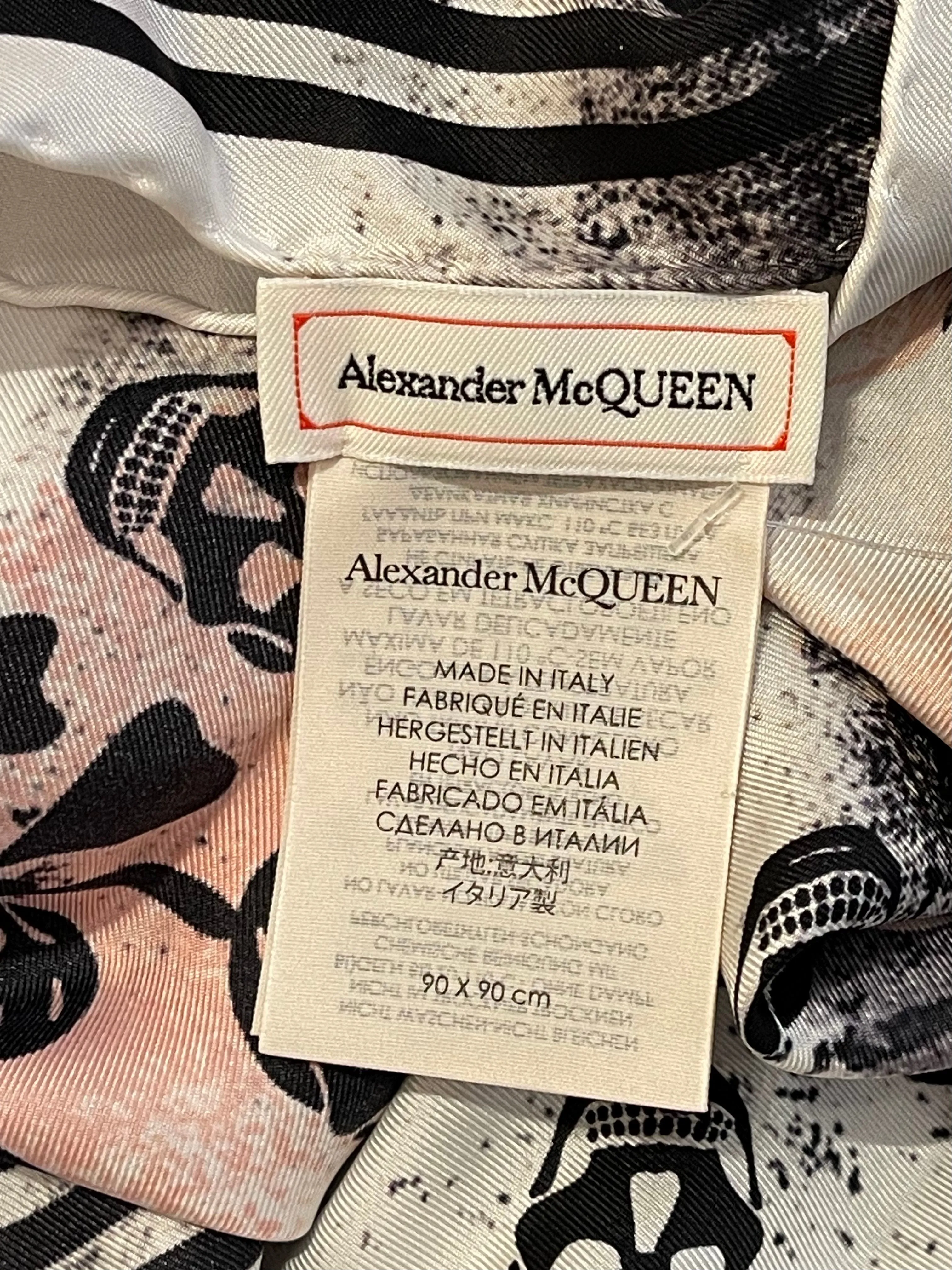 Alexander McQueen Pale Pink Skull Print Scarf