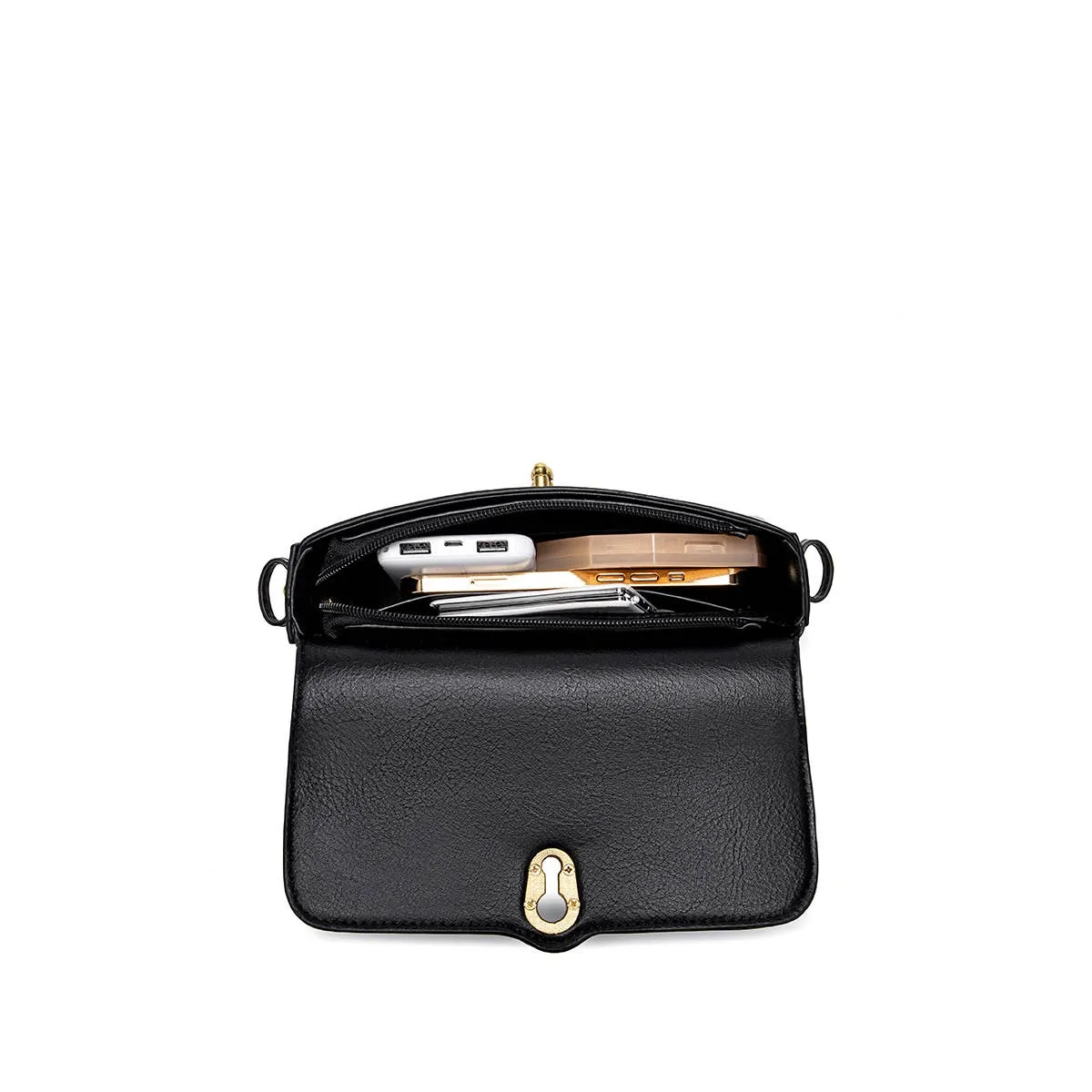 Athena Recycled Vegan Slim Bag in Black