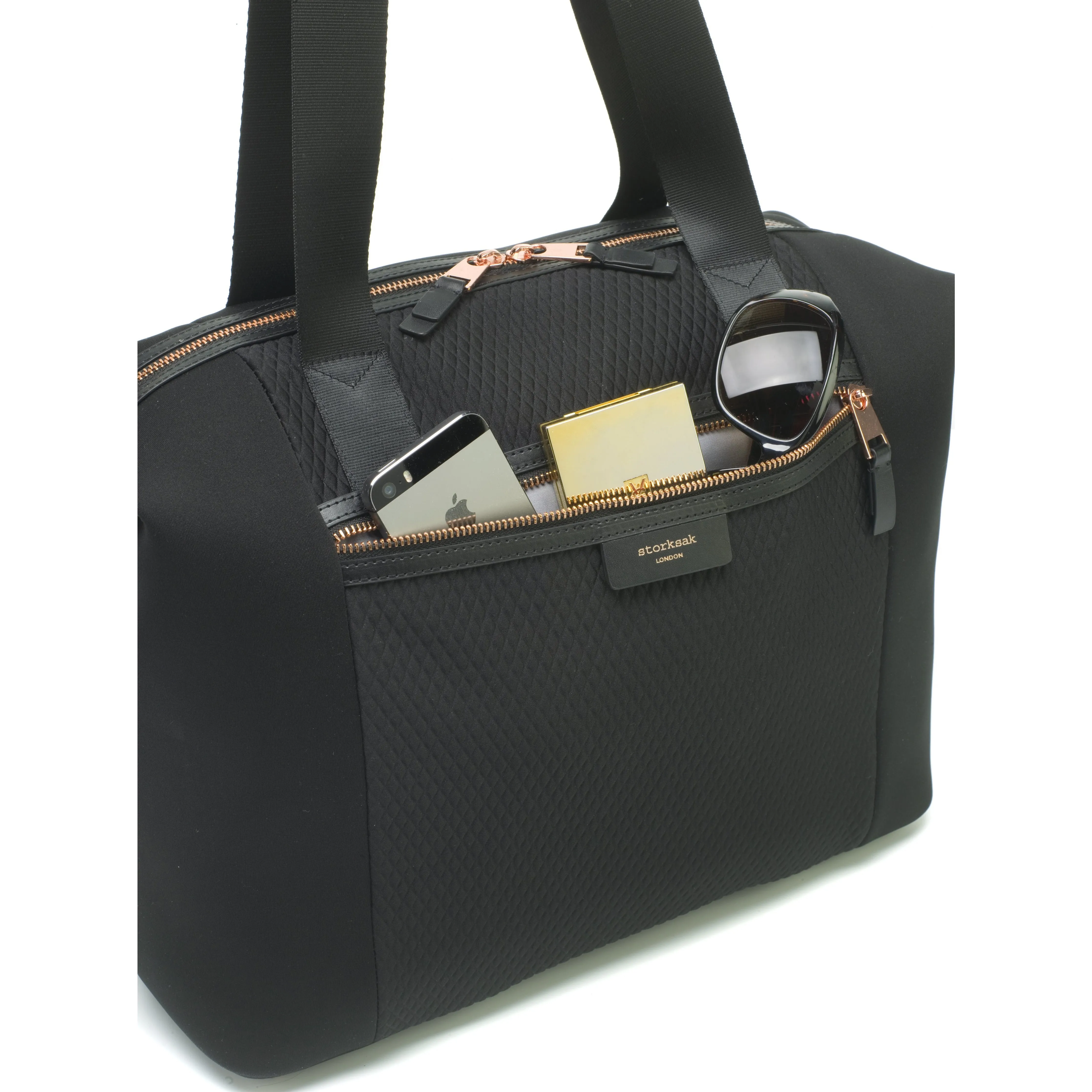 Baby Bag - Storksak Stevie Luxe Black Scuba