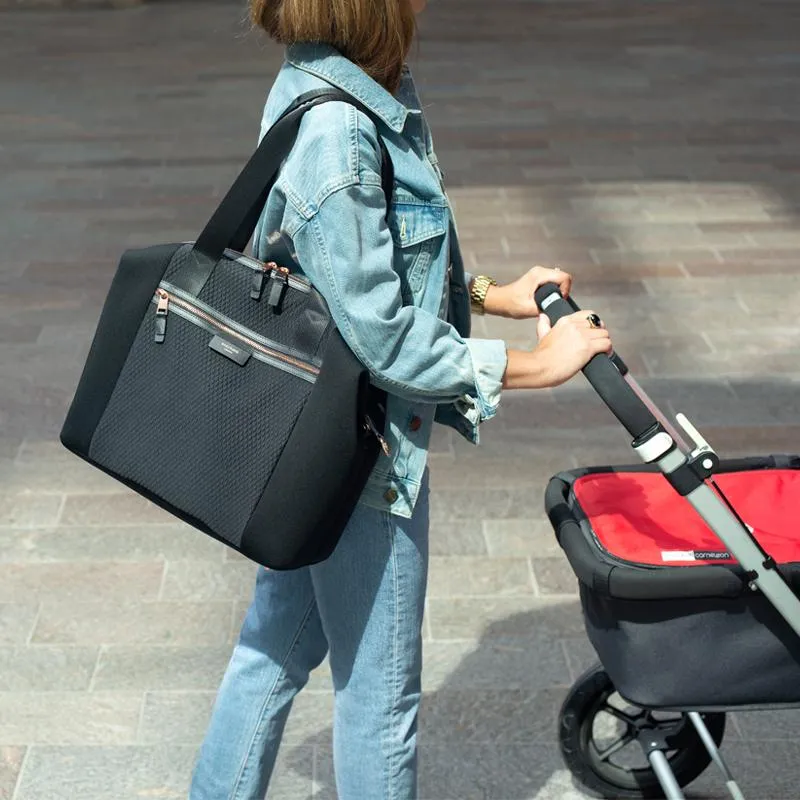 Baby Bag - Storksak Stevie Luxe Black Scuba