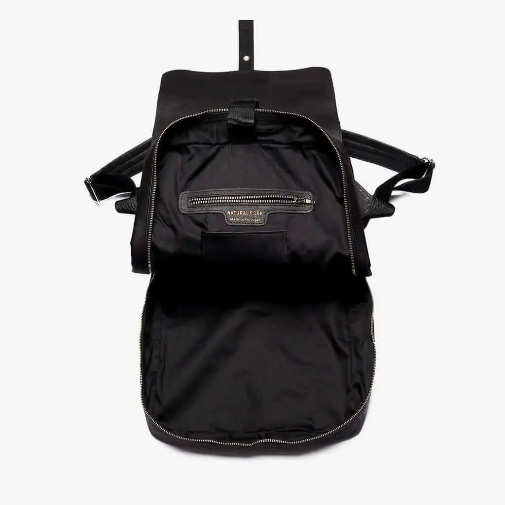 Big Vegan Black Cork Backpack by Artelusa