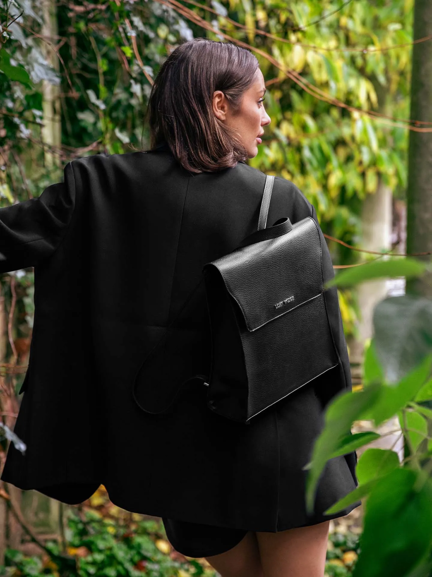 Birch MIRUM Leather Vegan Backpack | Black & Silver