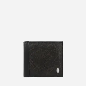 Black Leaf leather Bifold Wallet