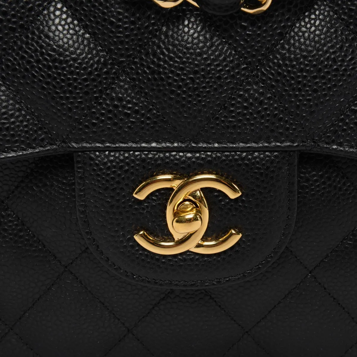 Chanel Black Quilted Caviar Large Classic Flap Bag