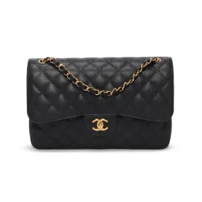 Chanel Black Quilted Caviar Large Classic Flap Bag