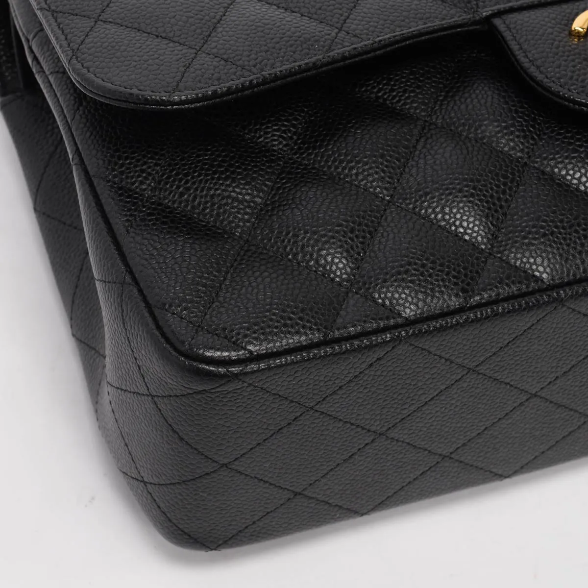 Chanel Black Quilted Caviar Large Classic Flap Bag