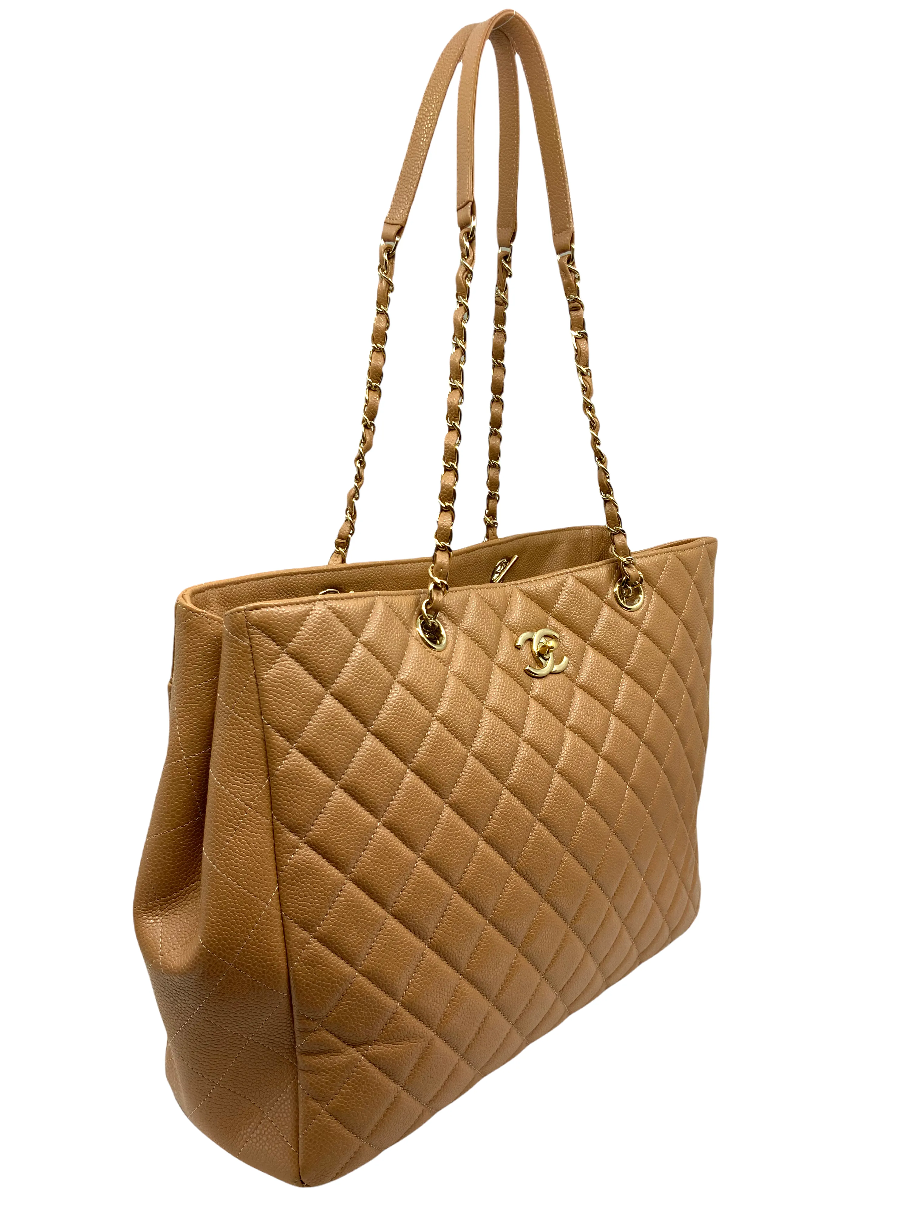 Chanel Calfskin Quilted Large CC Shopping Tote