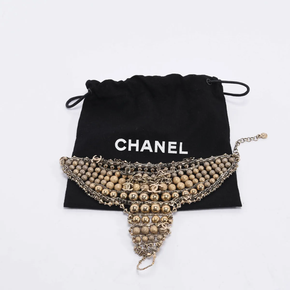 Chanel Gold Beaded Paris to Bombay Panja Bracelet