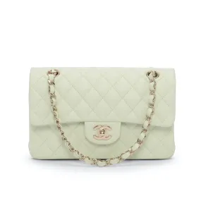 Chanel Mint Green Caviar Small Classic Double Flap Bag