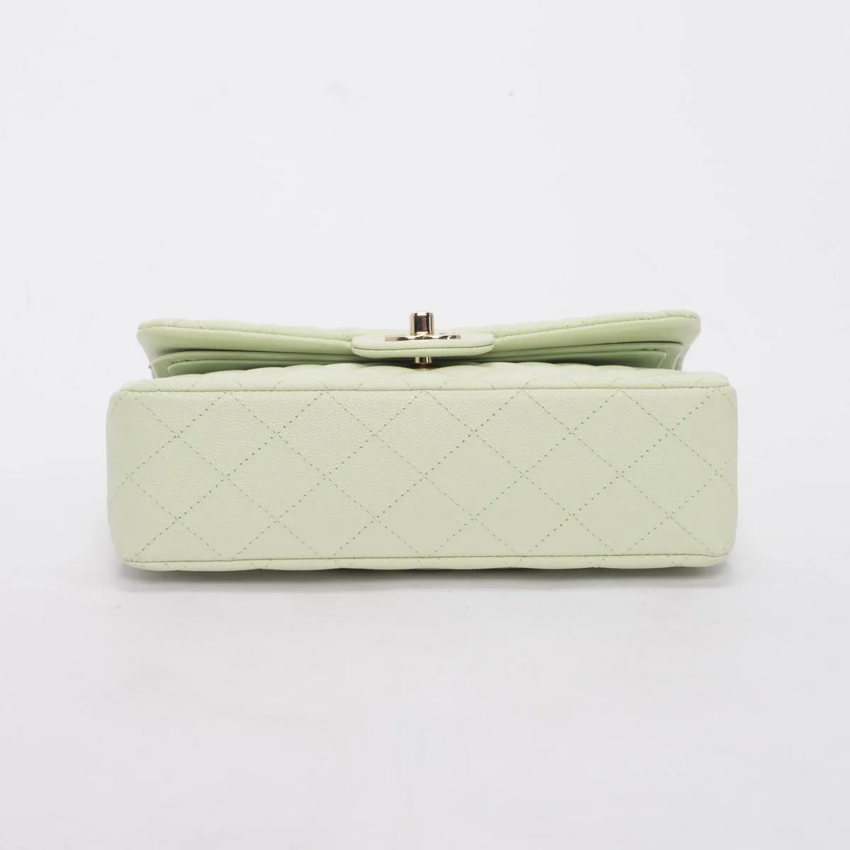 Chanel Mint Green Caviar Small Classic Double Flap Bag