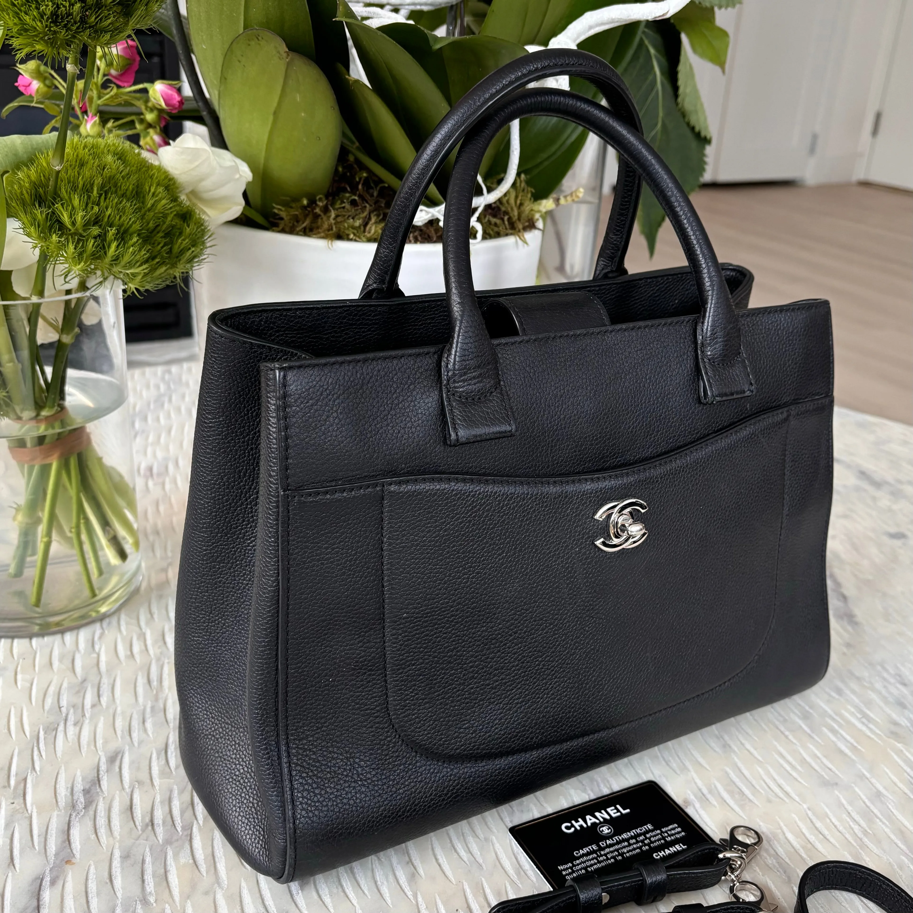 Chanel Neo Executive Tote Bag Black grained calfskin