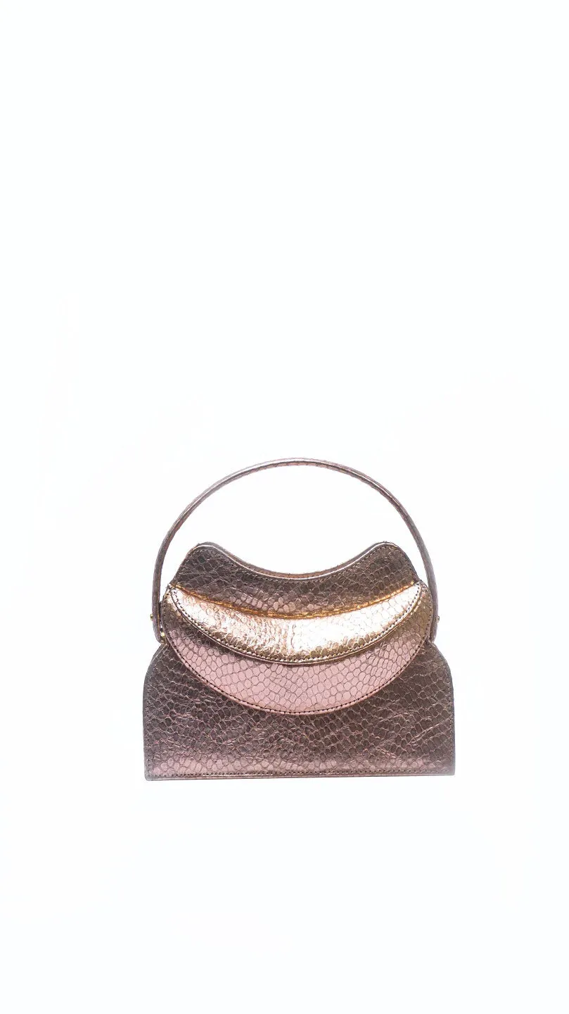 Dada Pedon Luna Metallic Blush Zipper Mini tote bag