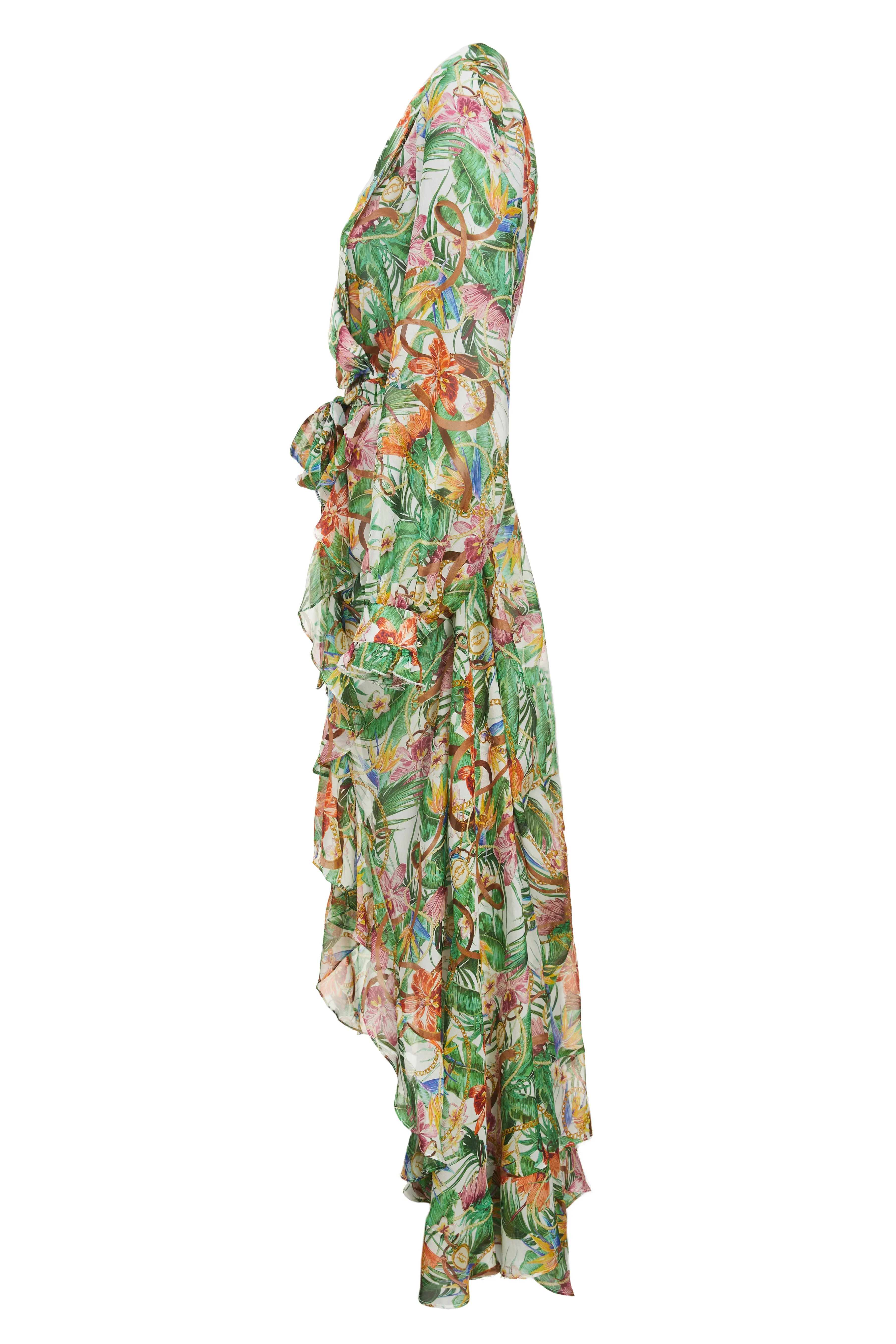 Elegant Ellisa Maxi Dress in Vibrant St Lucia Design