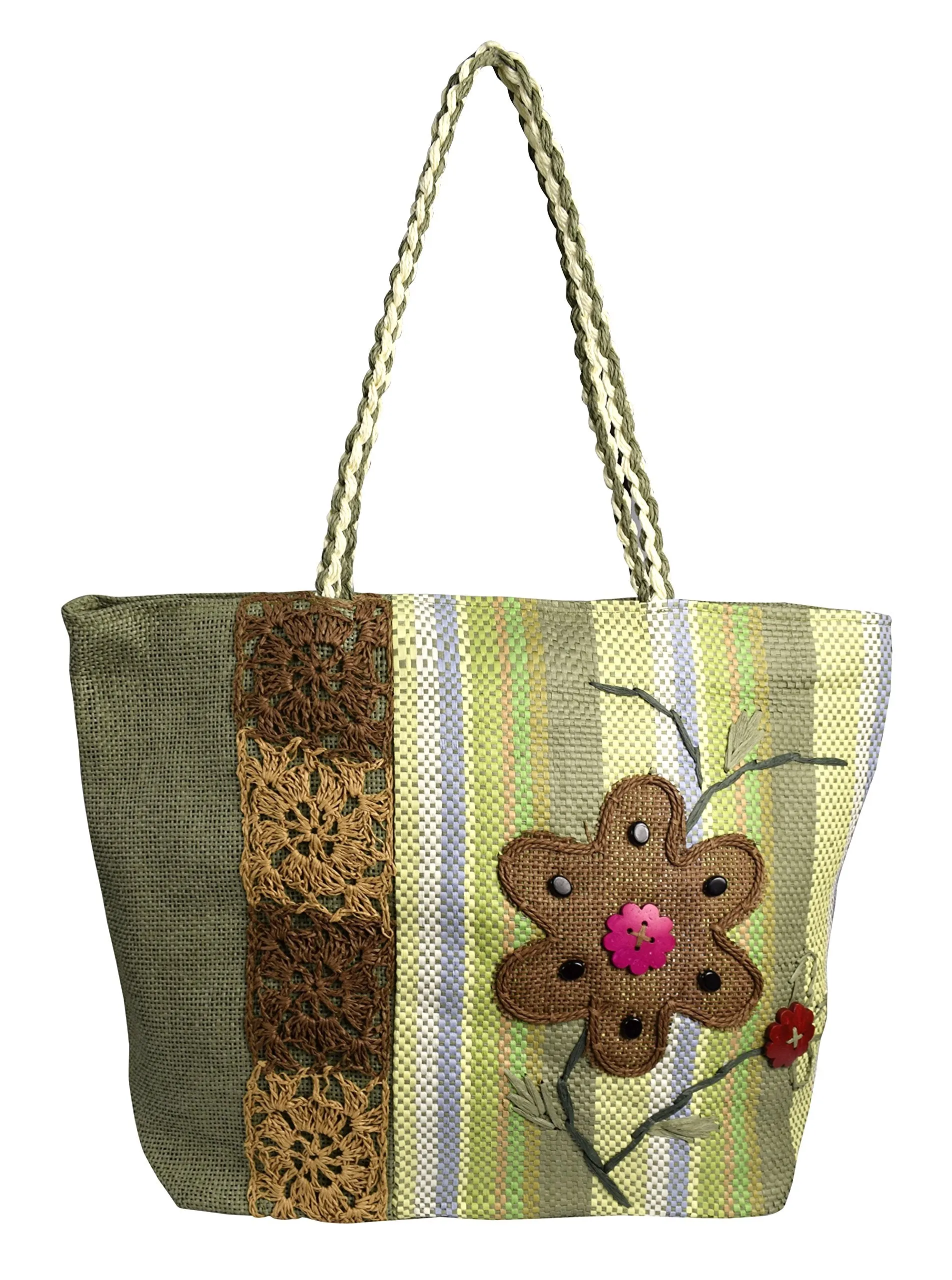 Multipurpose Floral Jute Shoulder Bags and Purses