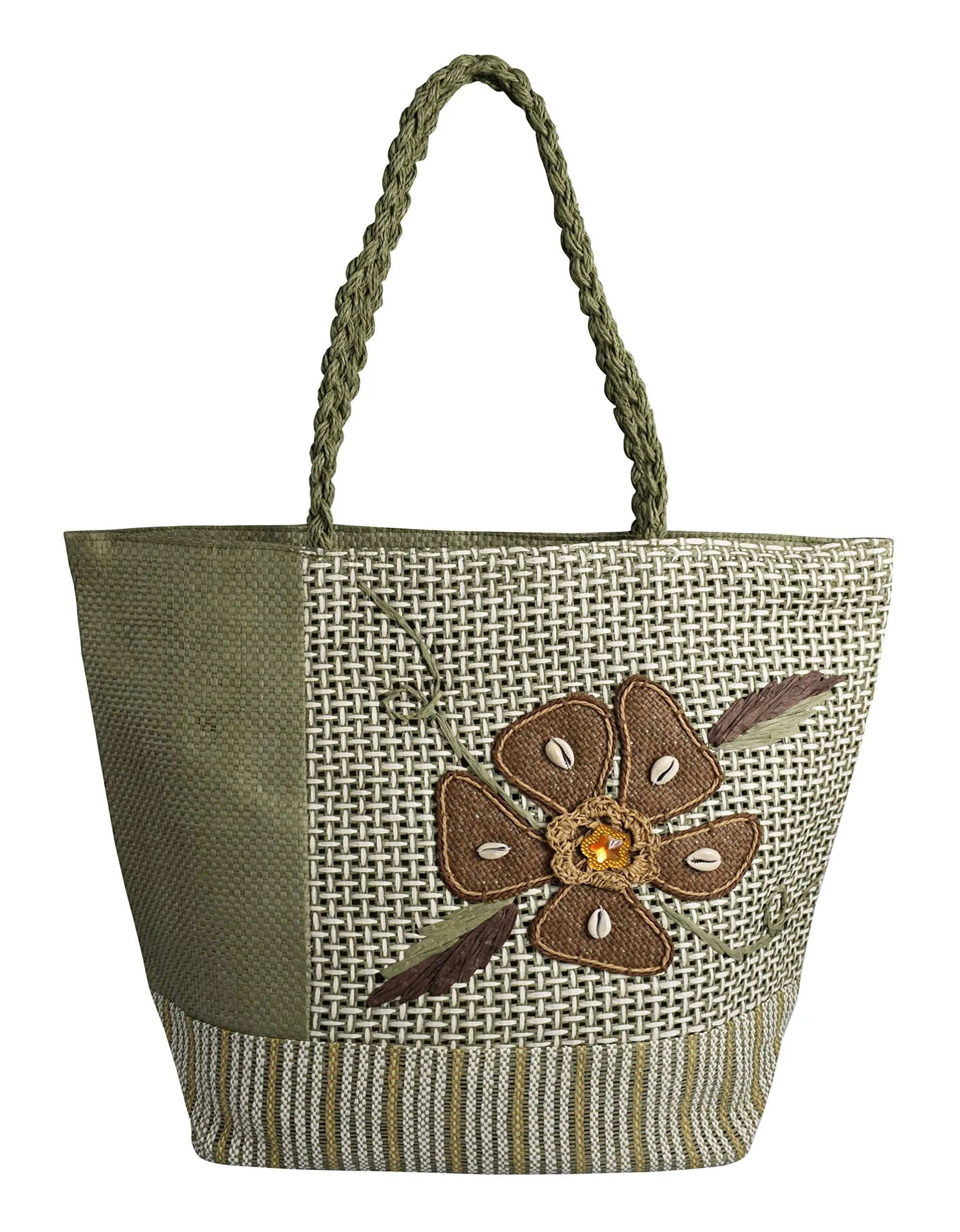 Multipurpose Floral Jute Shoulder Bags and Purses