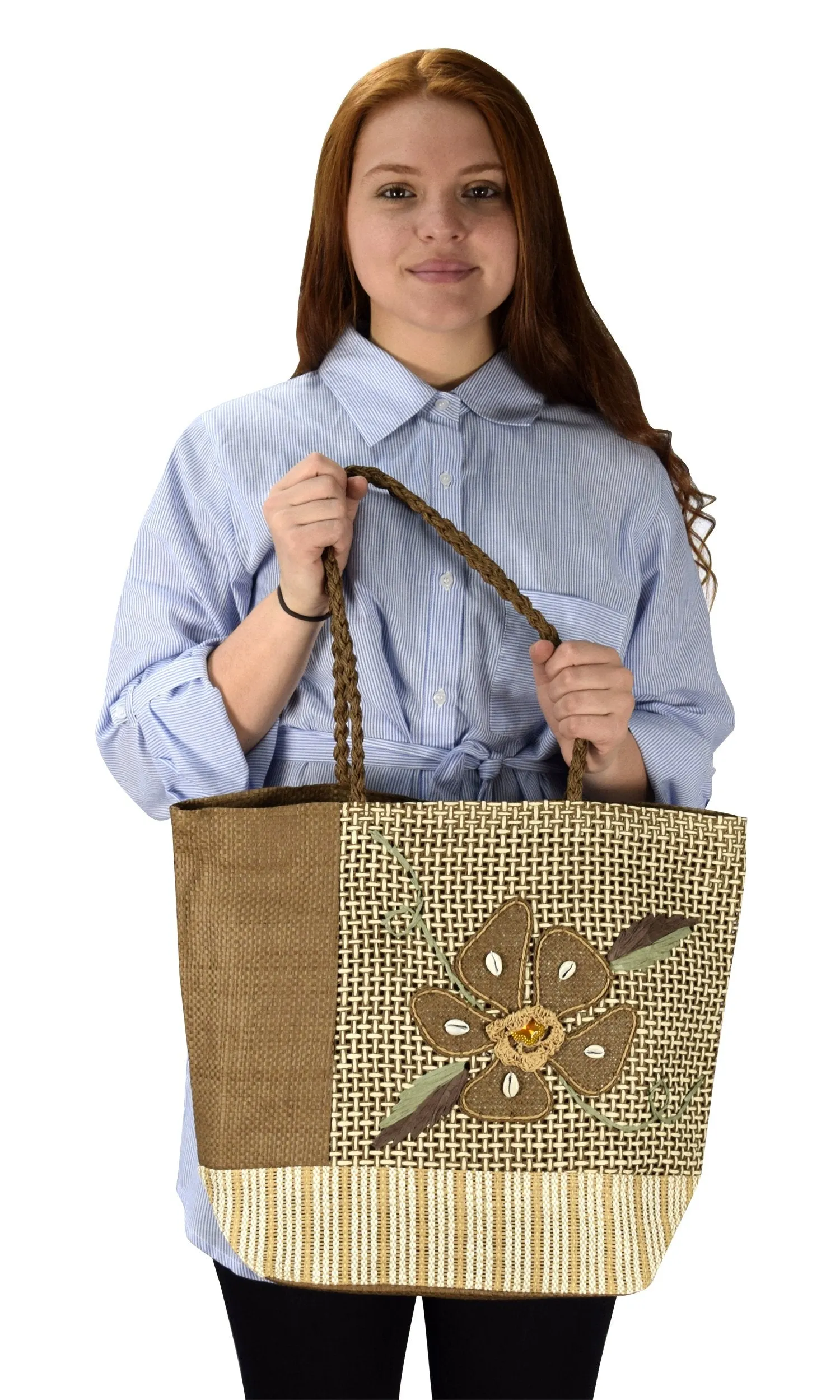 Multipurpose Floral Jute Shoulder Bags and Purses