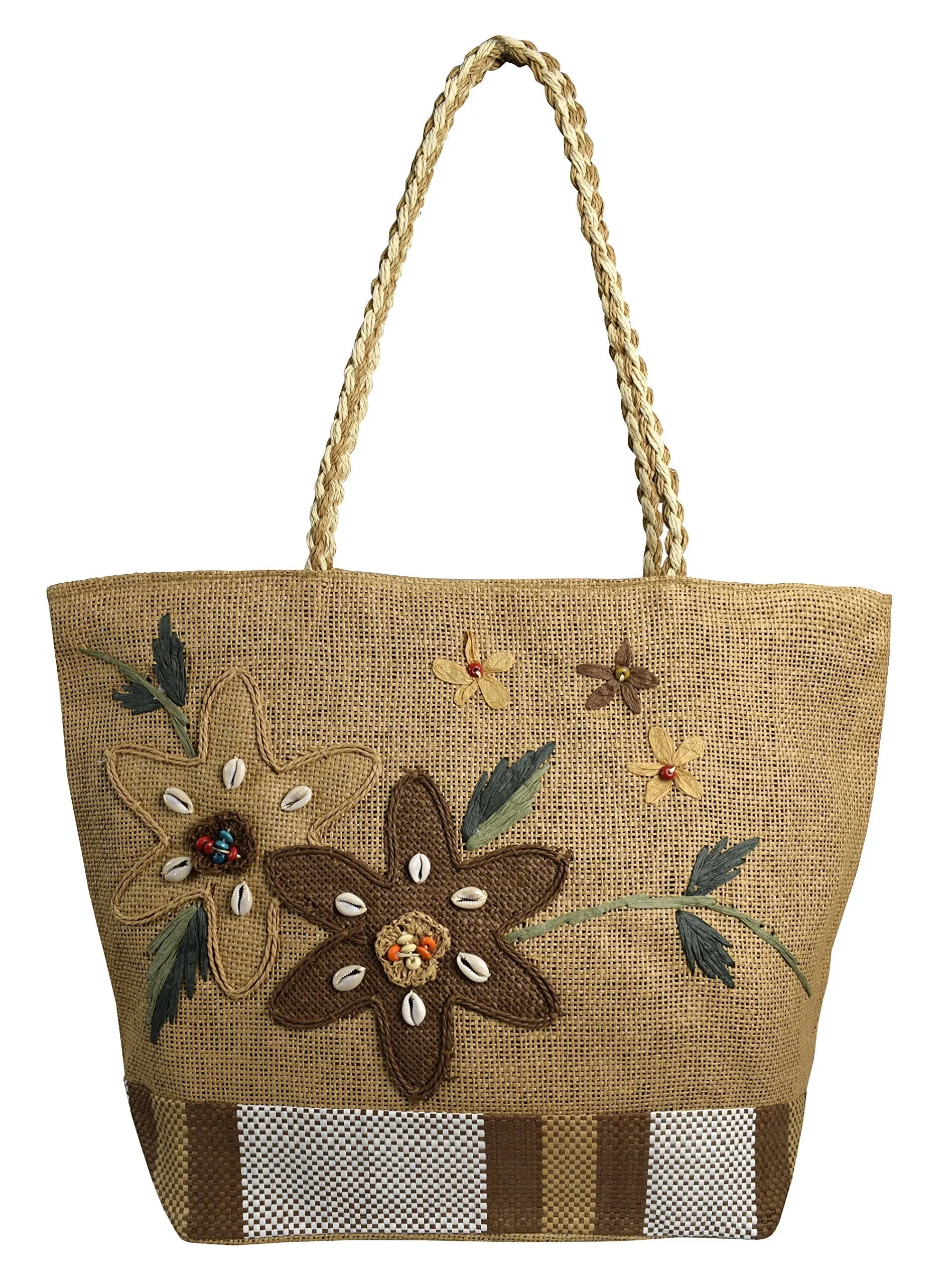 Multipurpose Floral Jute Shoulder Bags and Purses