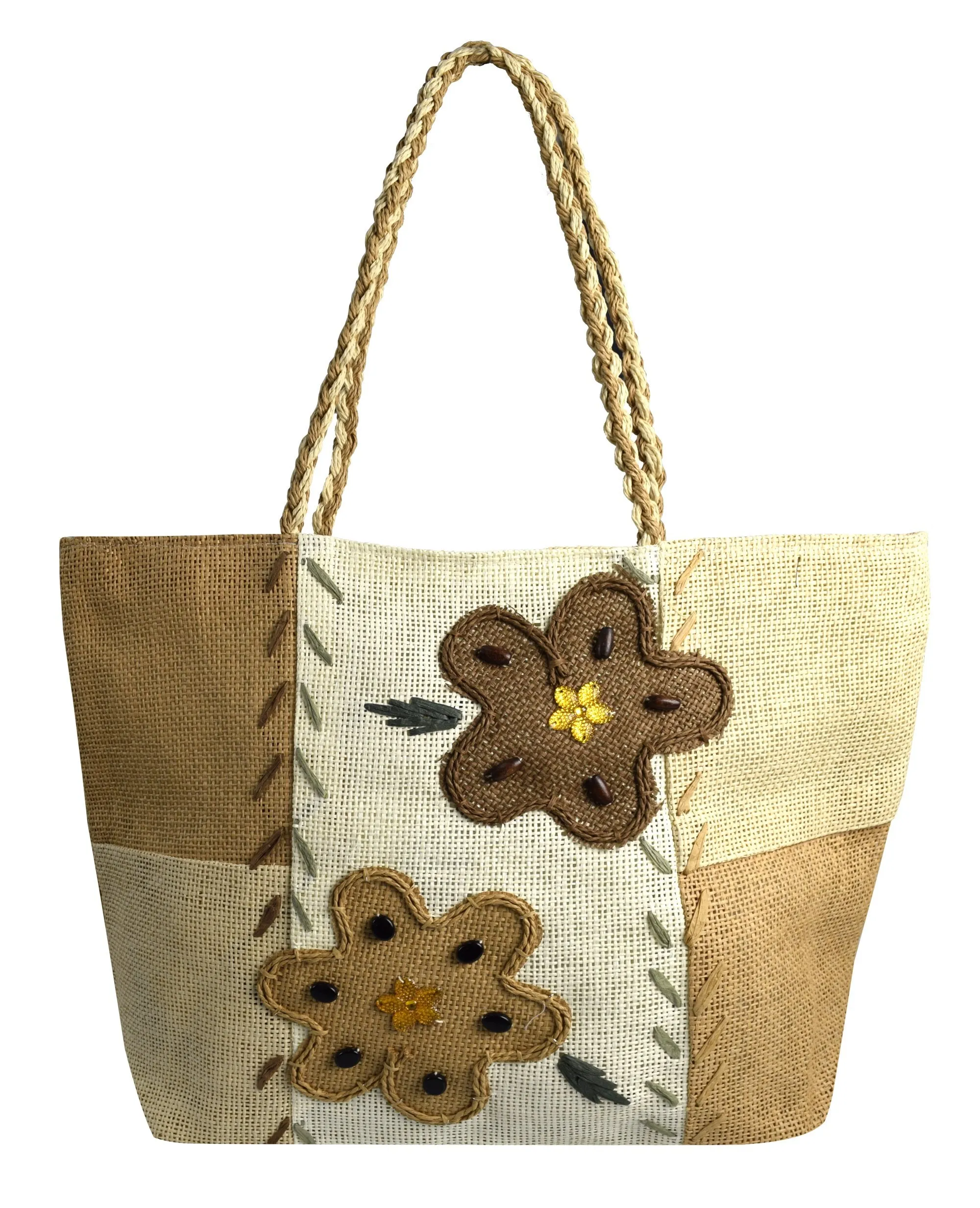 Multipurpose Floral Jute Shoulder Bags and Purses