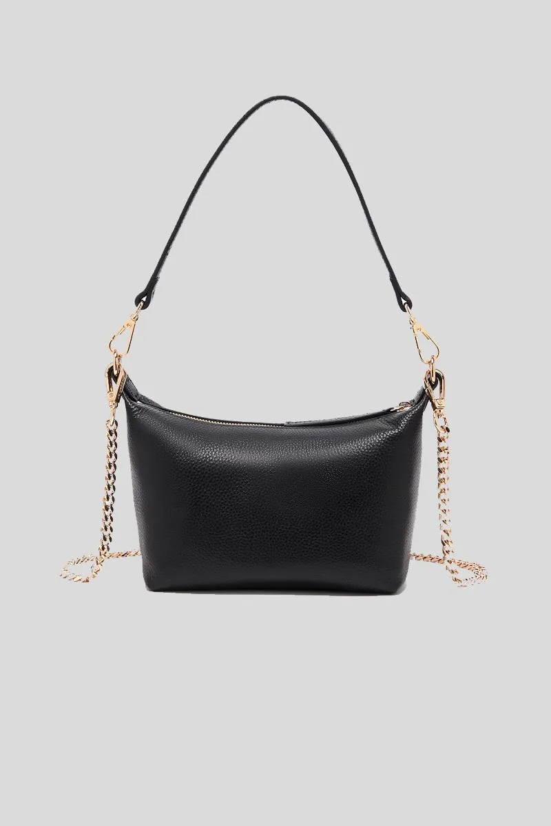 Frivolous M. Lucy Sm. Shoulder Bag Tumbled Leather - Black