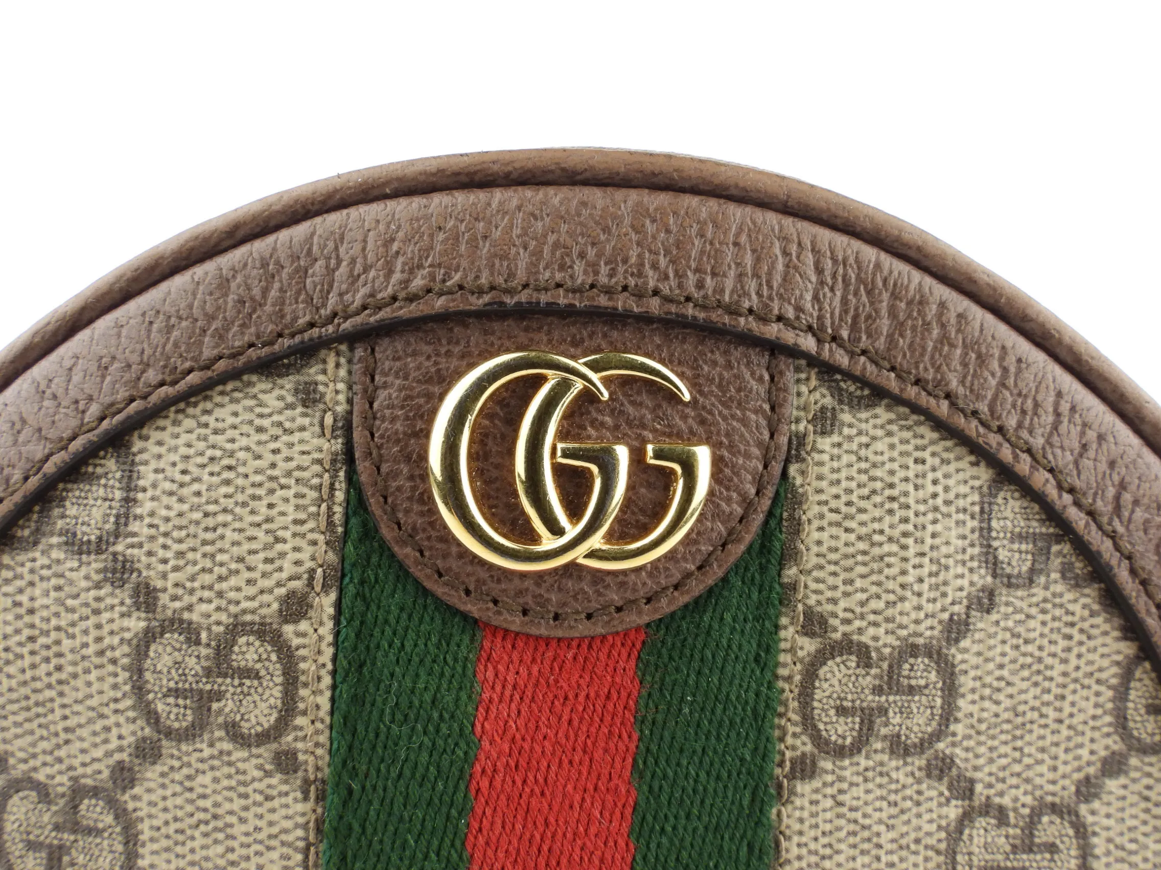 Gucci Ophidia GG Supreme Canvas and Web Mini Round Chain Backpack