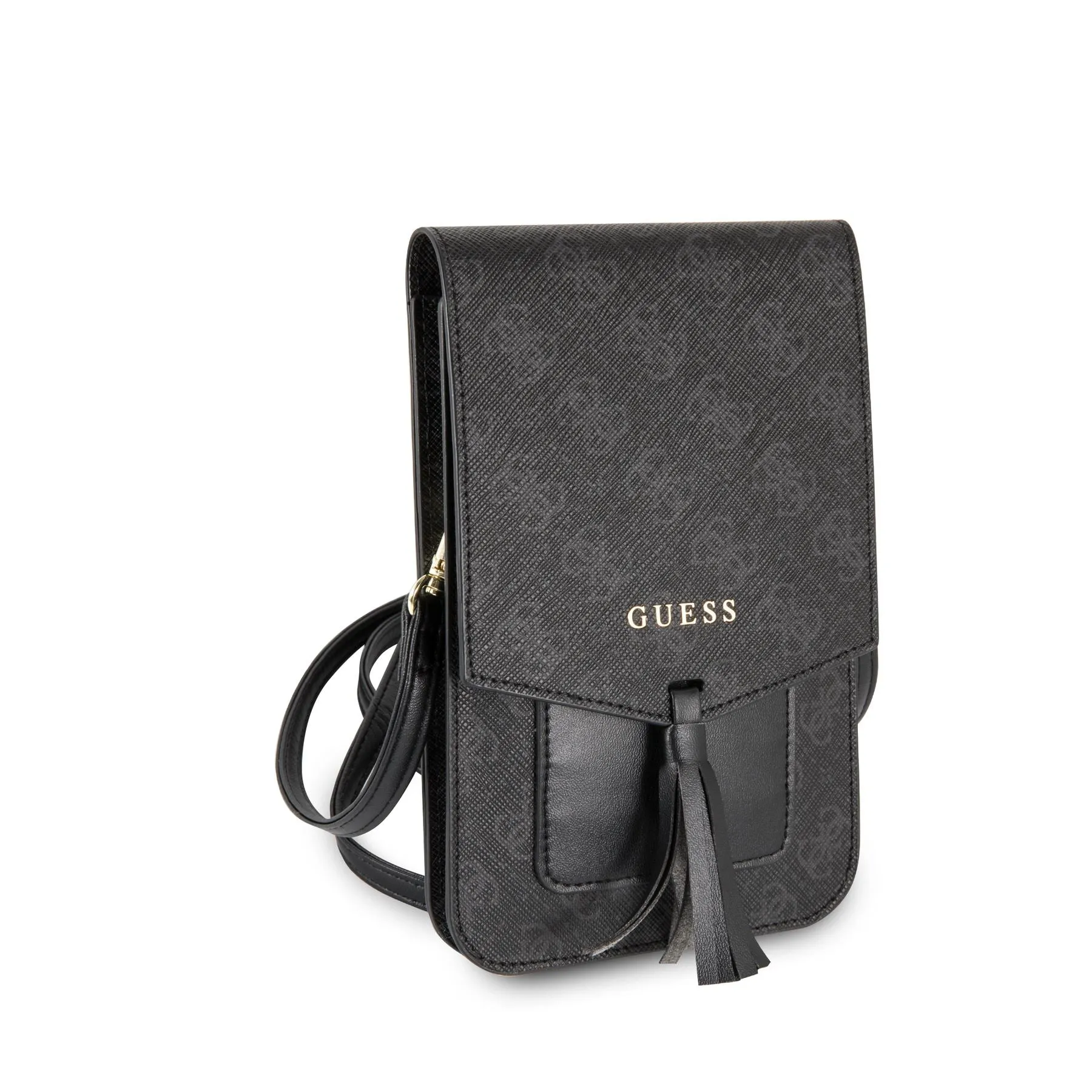 Guess 4G Universal Wallet Phone Bag With Strap Black - GUWBSQGBK