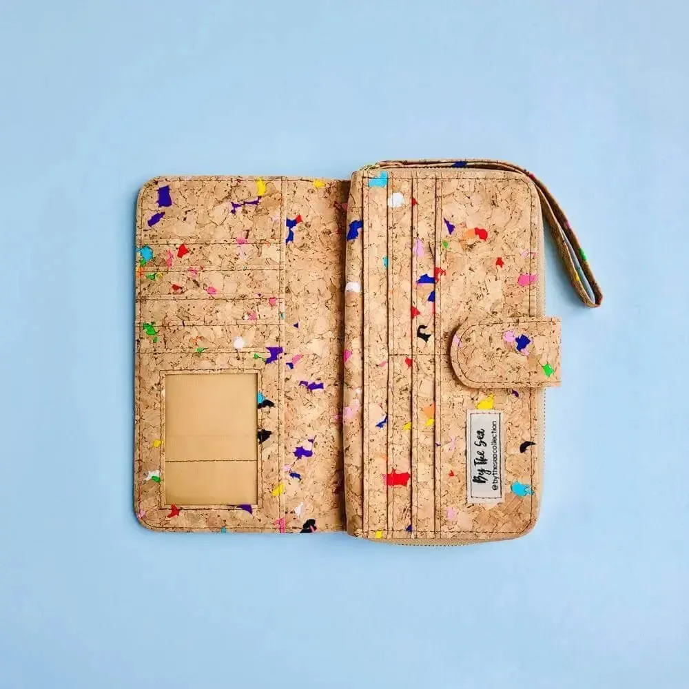 Izzy cork wallet in Vivid By The Sea Collection