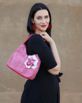 Josephene Signature Handbags in Soft Red Linen