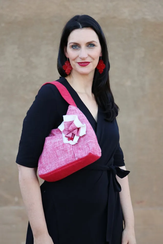 Josephene Signature Handbags in Soft Red Linen