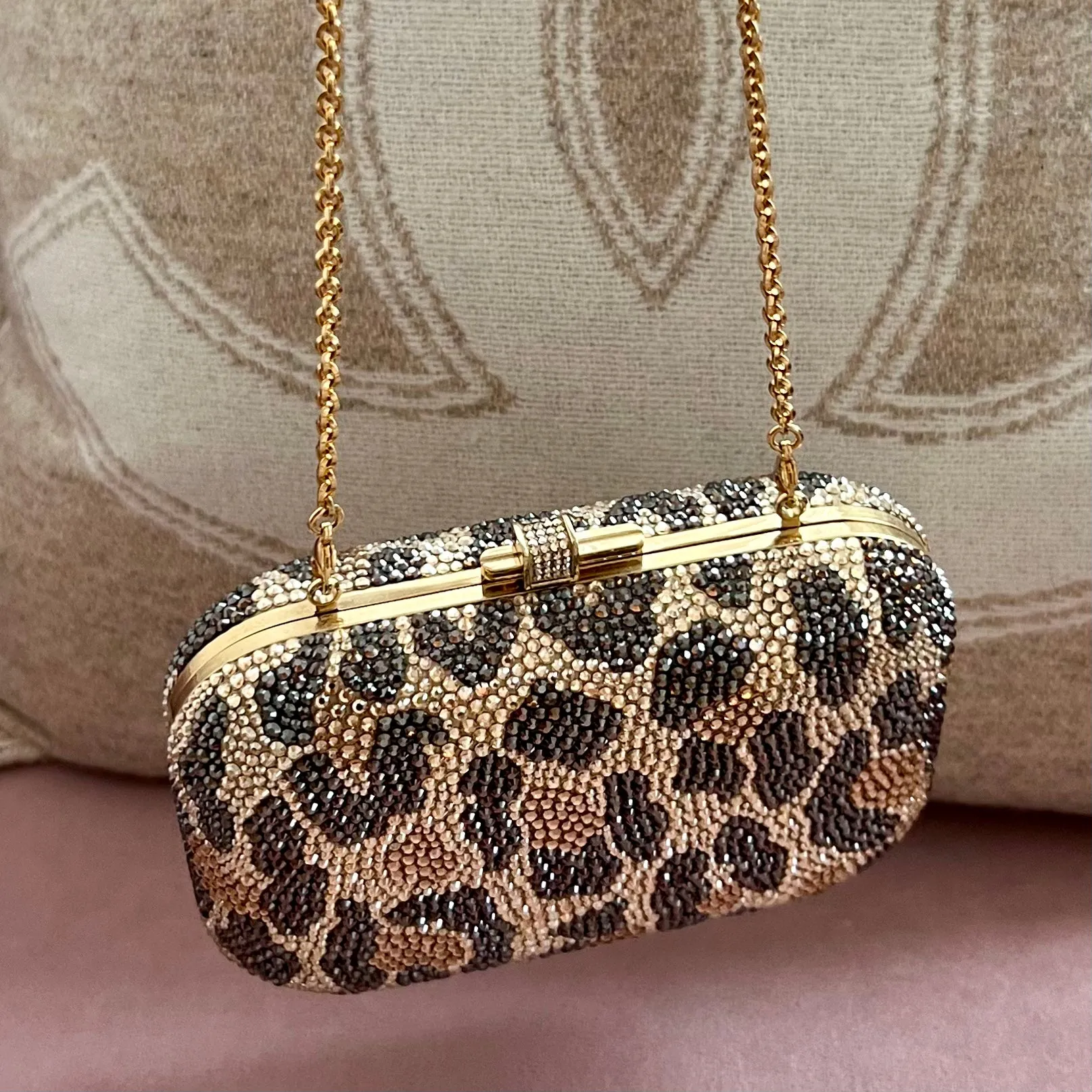 Judith Leiber Leopard-Print Fine-Crystal Embellished Clutch