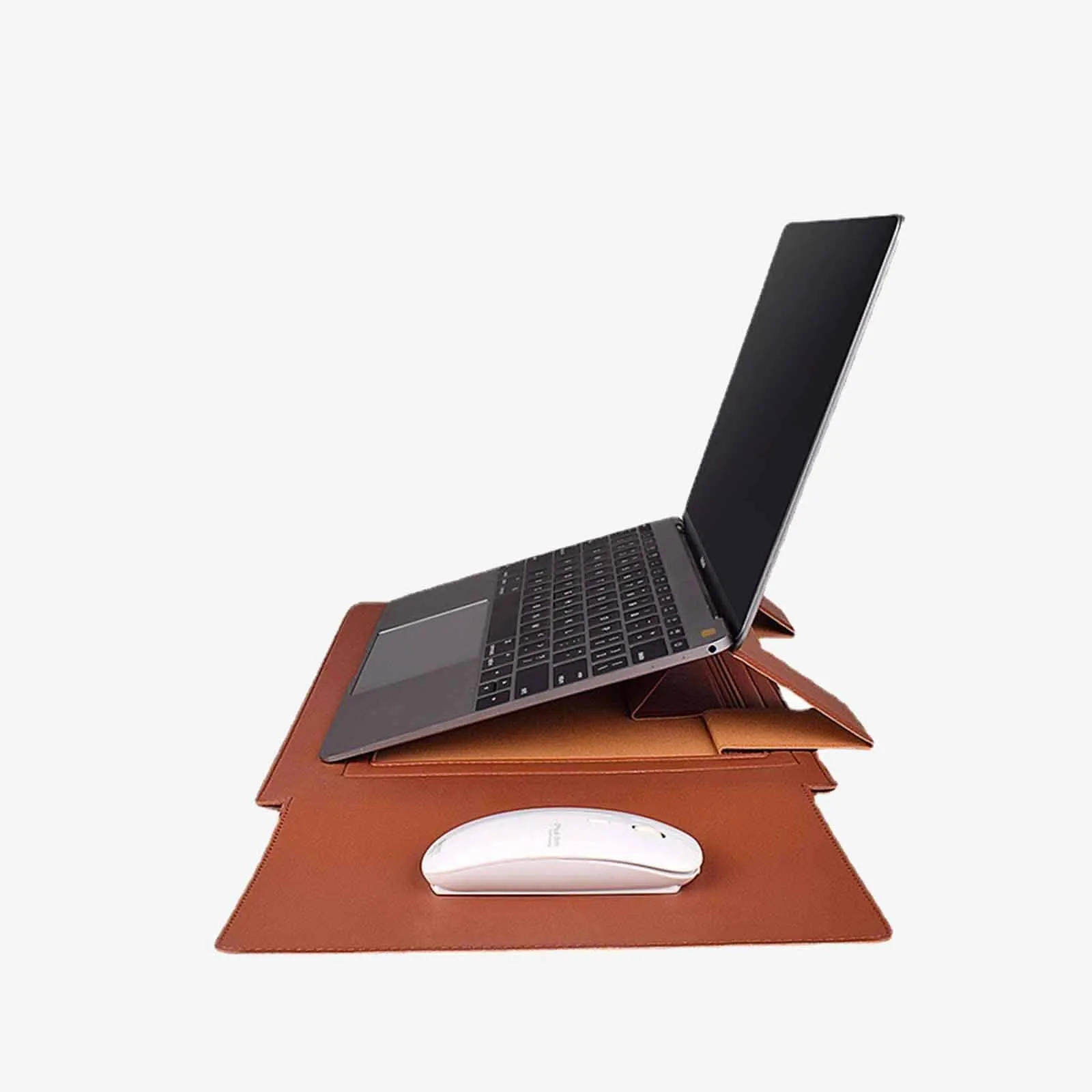 Leather Laptop Sleeve Case with Stand