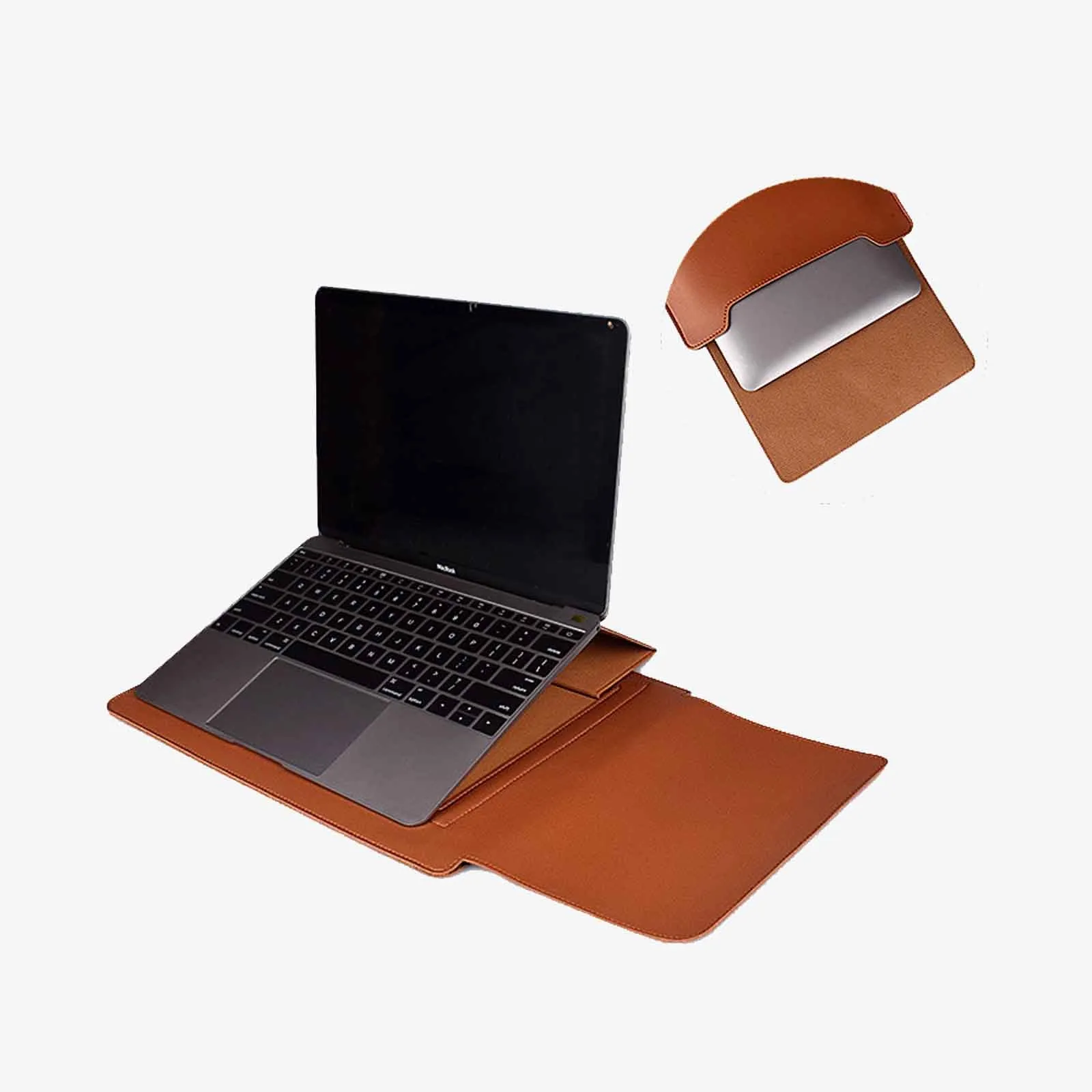 Leather Laptop Sleeve Case with Stand