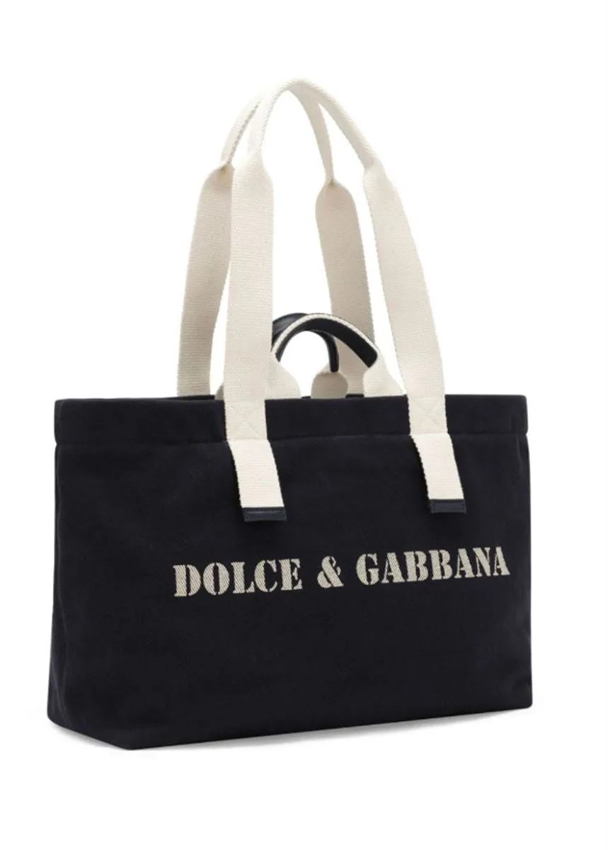 LOGO-PRINT CANVAS SHOULDER BAG