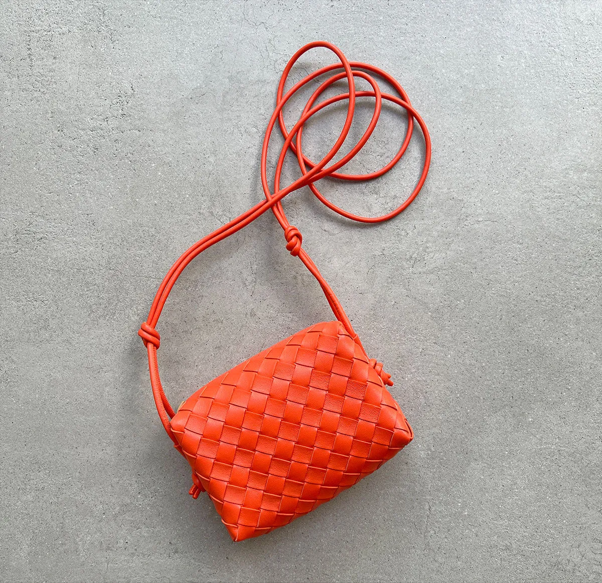 Loop Mini Nappa Intrecciato, Orange