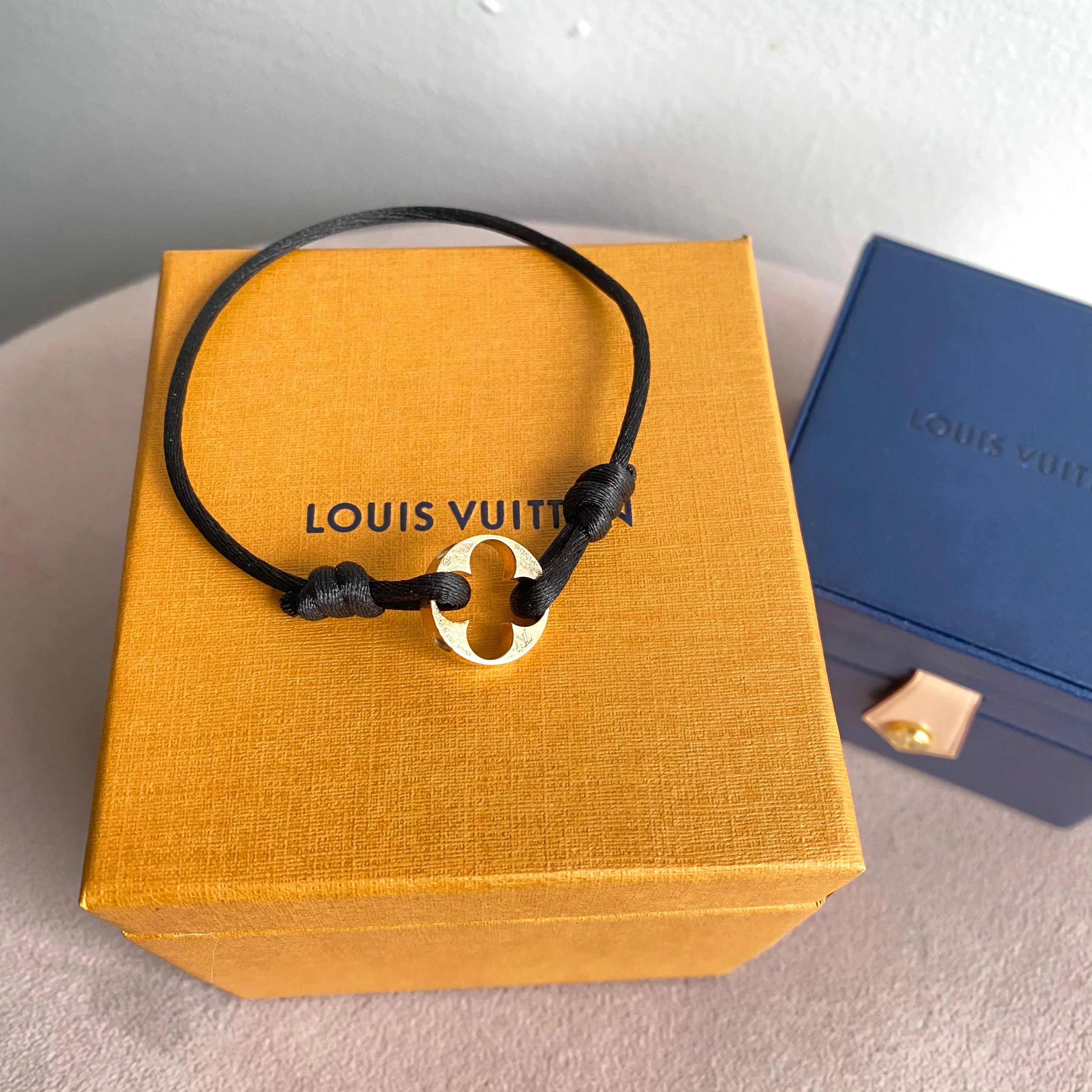 Louis Vuitton 18k Rose Gold Empreinte Bracelet on Cord