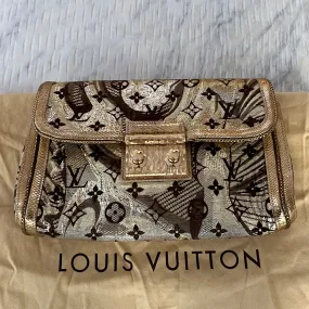 Louis Vuitton Gold Brocade Thalie Clutch