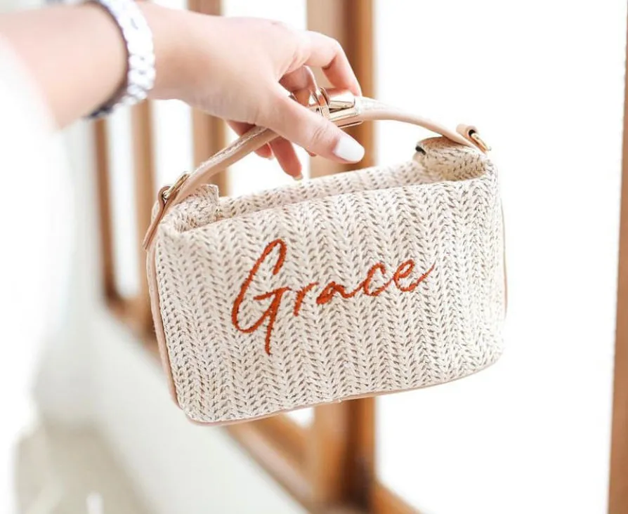 Mini Retro Raffia Tote