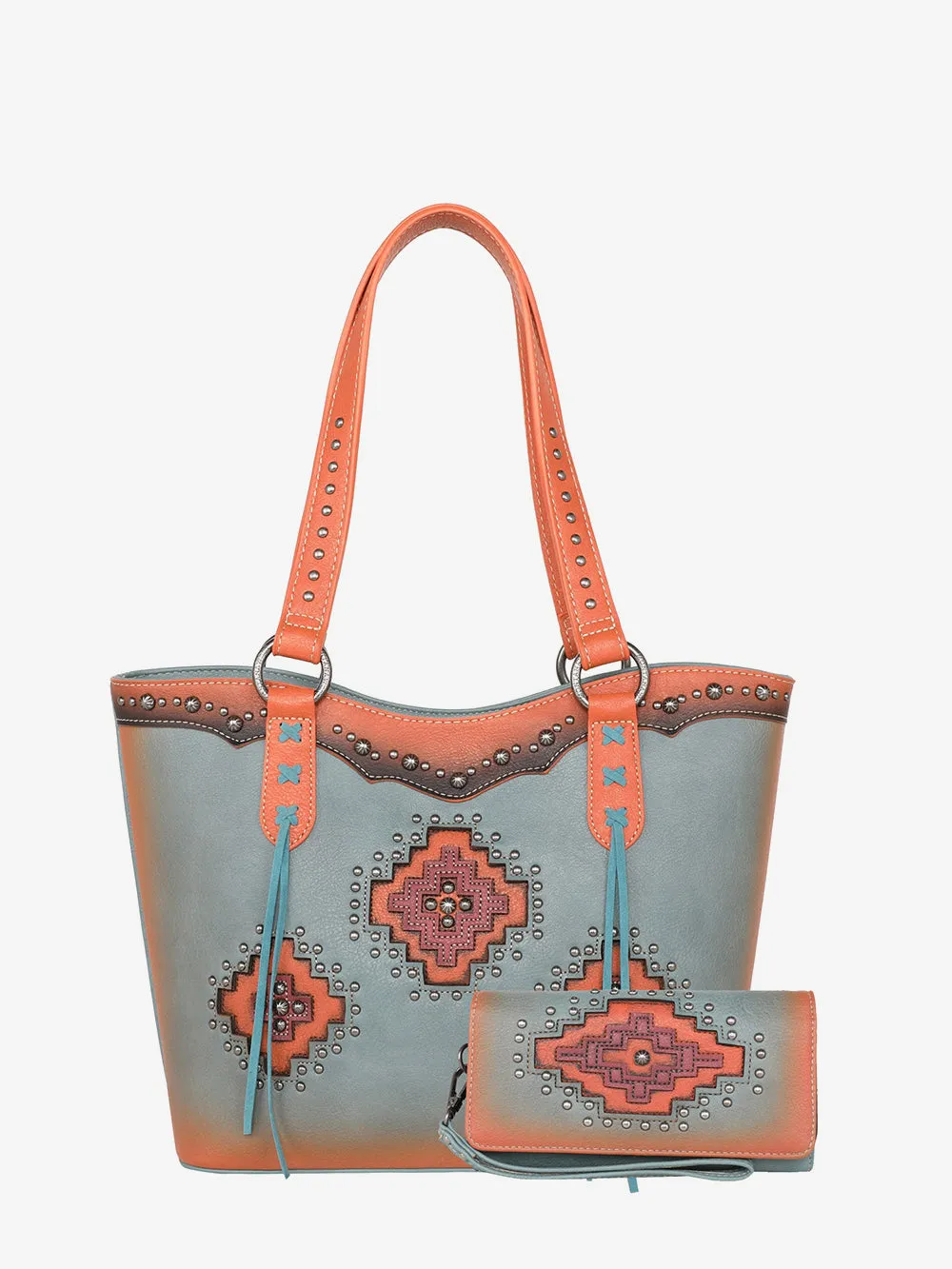 Montana West Cut-out Aztec Applique Concealed Carry Tote Set