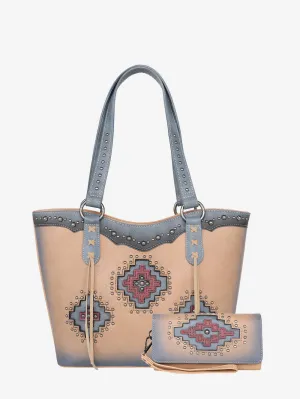 Montana West Cut-out Aztec Applique Concealed Carry Tote Set