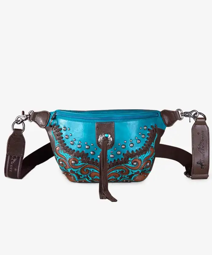 Montana West Studded Whipstitch Fanny Pack