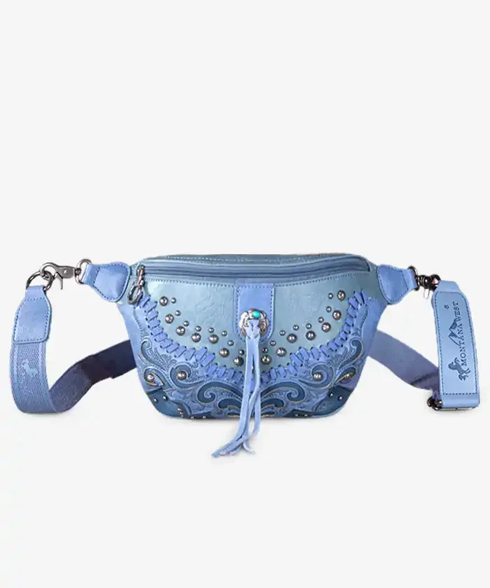 Montana West Studded Whipstitch Fanny Pack