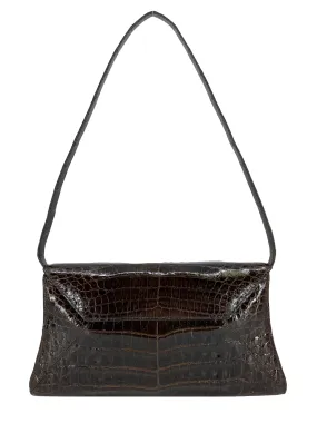 Nancy Gonzalez Small Crocodile Flap Clutch with Shoulder Strap