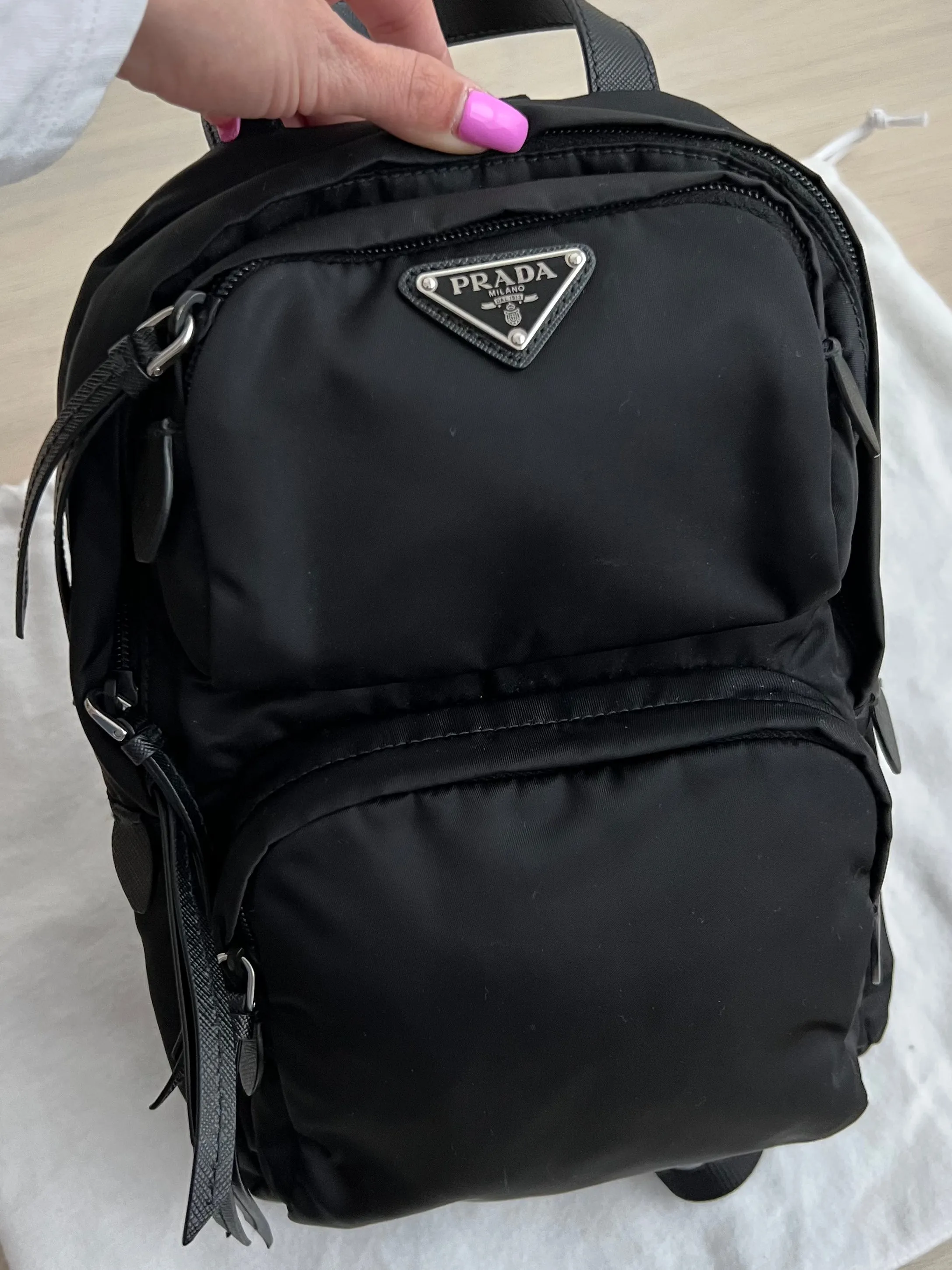 Prada One Sided Shoulder Backpack