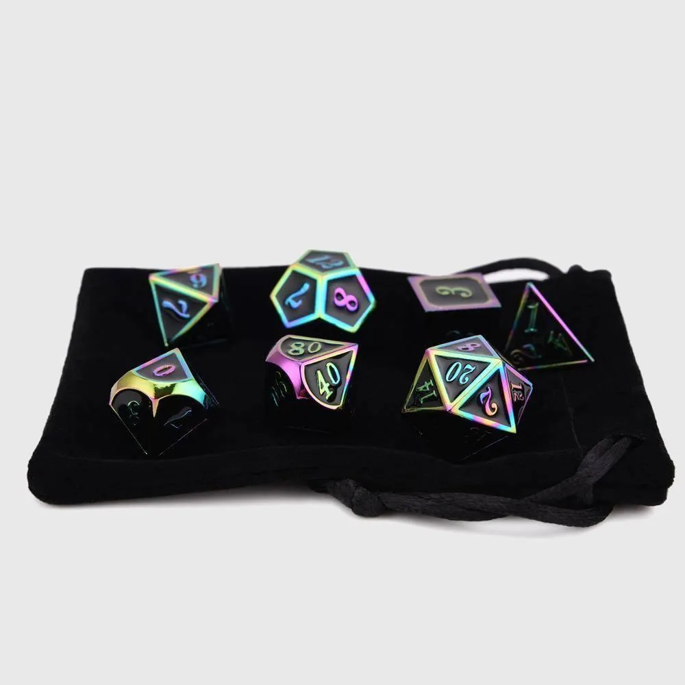 Prismatic Metal Polyhedral Dice Set